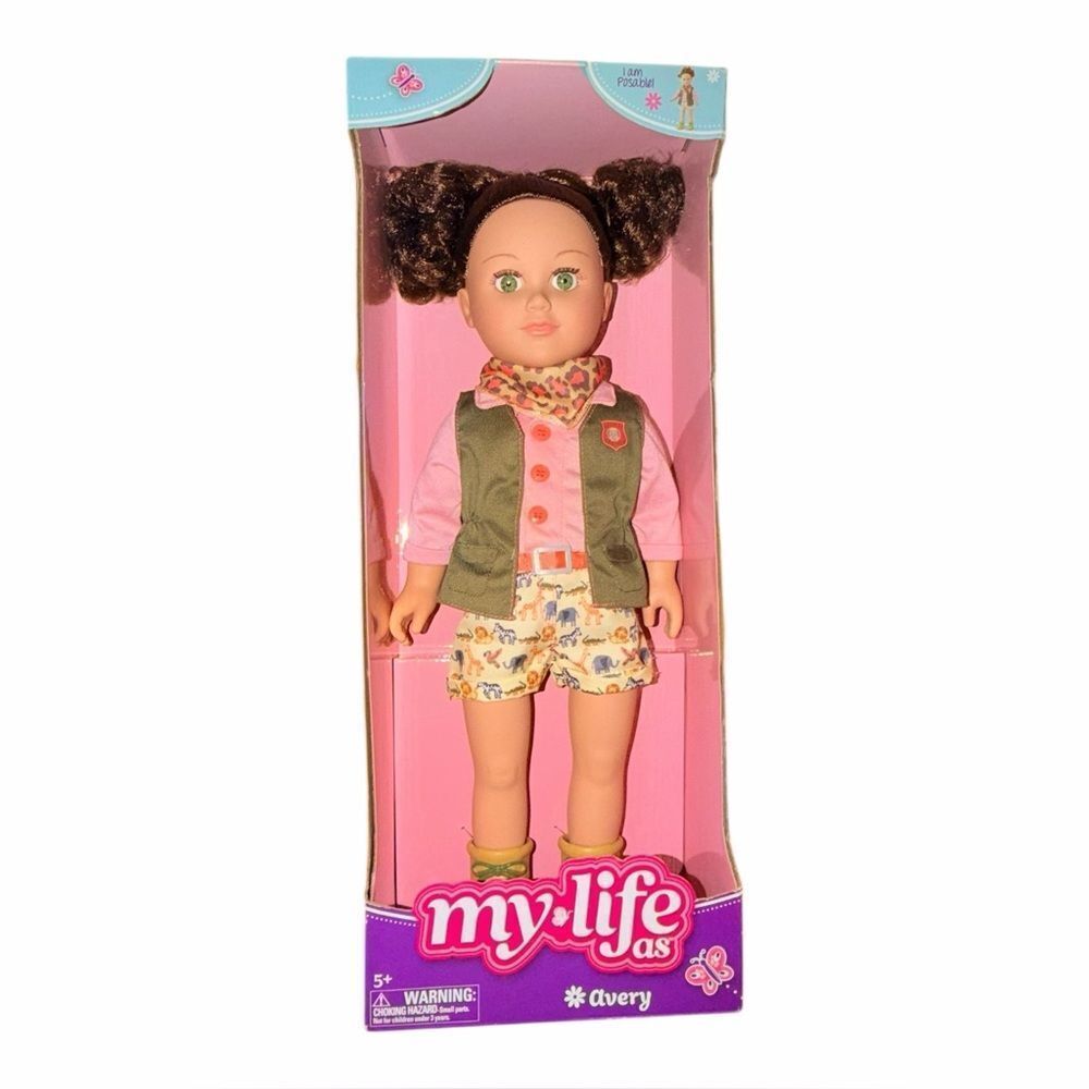 My Life As Avery Posable 18 Inch Doll Brunette Hair, Green Eyes New